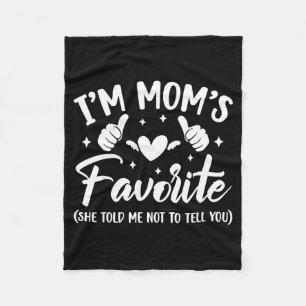 Funny I'm Mom's Favorite Son Daughter In Law Favor Fleece Blanket