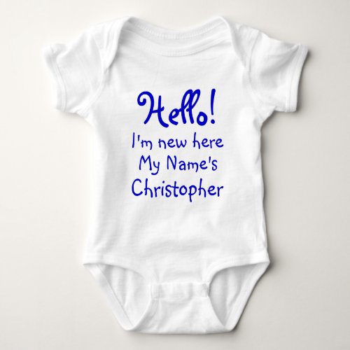 Funny Im new here personalized text Baby Bodysuit