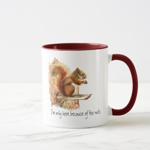 Funny Im only here because of the Nuts Squirrel Mug