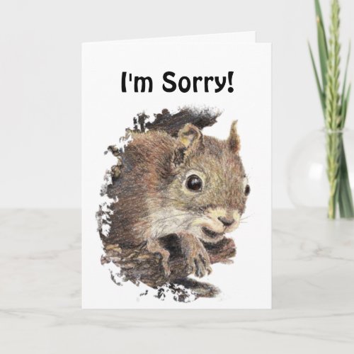 Funny Im Sorry Forgive Me with Cute Squirrel Thank You Card