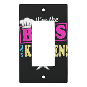 Funny Im The Boss In This Kitchen T-shirt Cooking Light Switch Cover