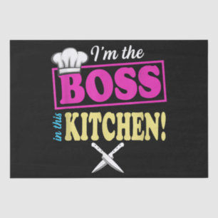 Funny Im The Boss In This Kitchen T-shirt Cooking Tissue Paper