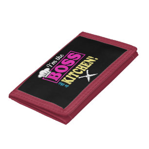 Funny Im The Boss In This Kitchen T-shirt Cooking Trifold Wallet