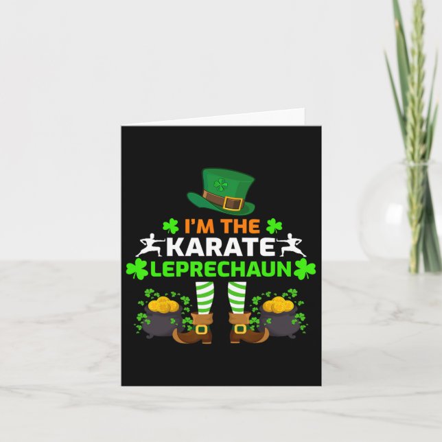 Funny I'm The Karate Leprechaun Karate St. Patrick Card (Front)
