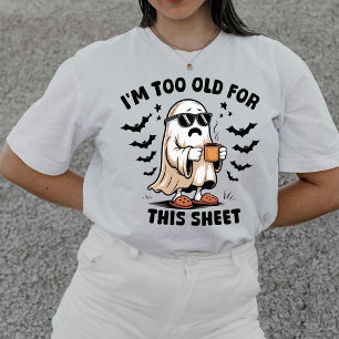 Funny "I'm Too Old For This Sheet" Halloween  Tri-Blend Shirt