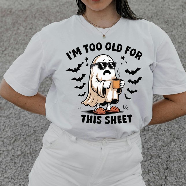 Funny "I'm Too Old For This Sheet" Halloween  Tri-Blend Shirt (Funny Halloween I'm Too Old For This Sheet)