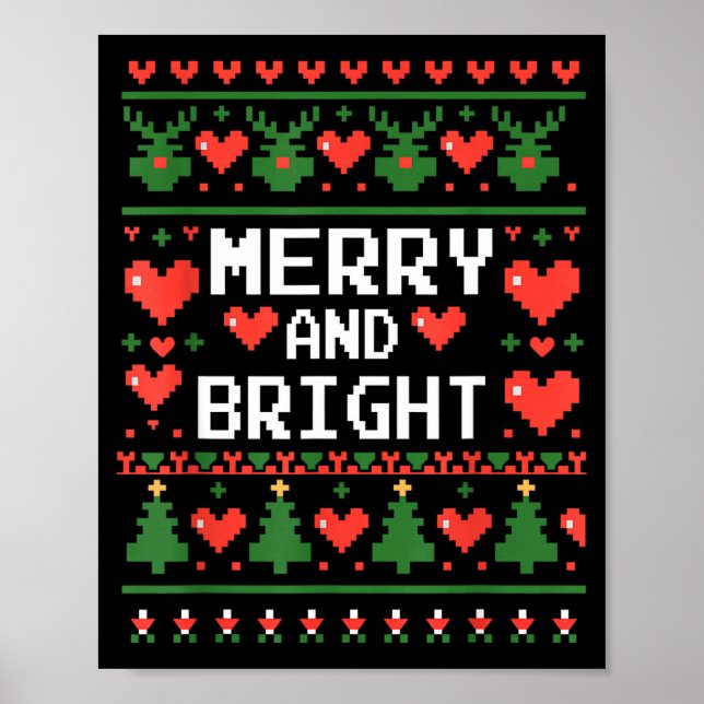 Funny I'm Trying To Feel Merry Xmas Bright Matchin Poster (Front)