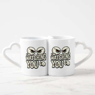 Funny "I'M WATCHING YOU" Retro Eyes Coffee Mug - O