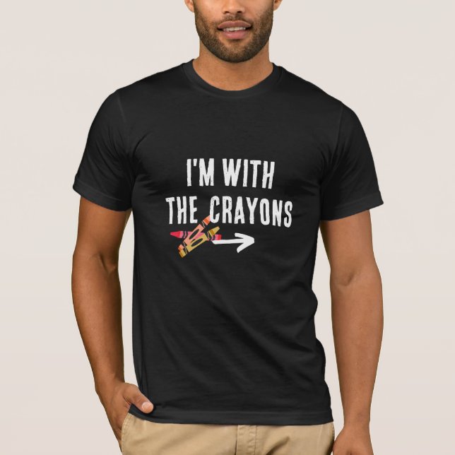 Funny "I'm With the Crayons" Group Halloween T-Shirt (Front)
