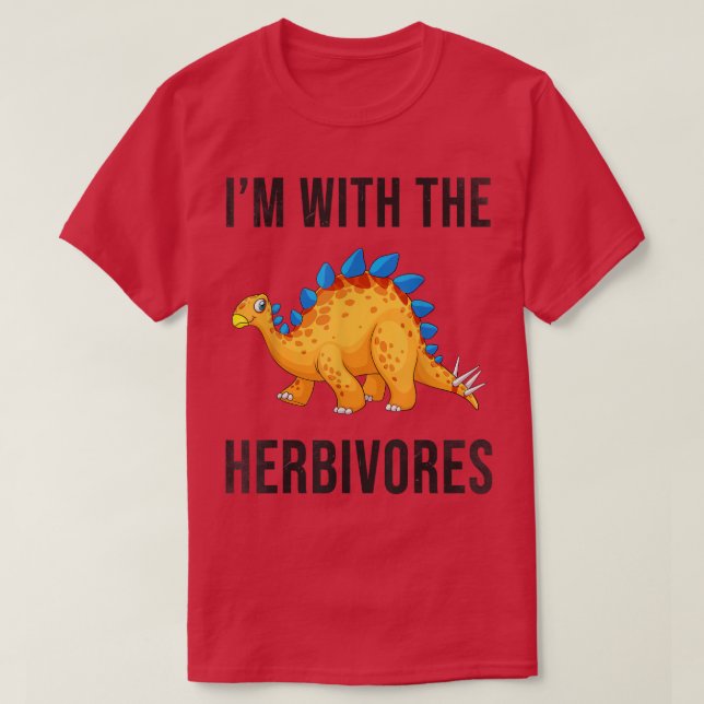 Funny I'm With The Herbivores Design With Cute Din T-Shirt (Design Front)