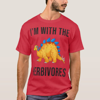 Funny I'm With The Herbivores Design With Cute Din T-Shirt