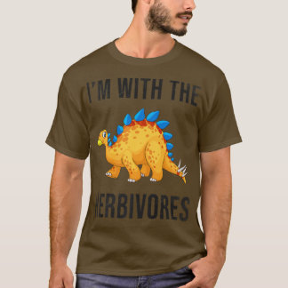 Funny I'm With The Herbivores Design With Cute Din T-Shirt
