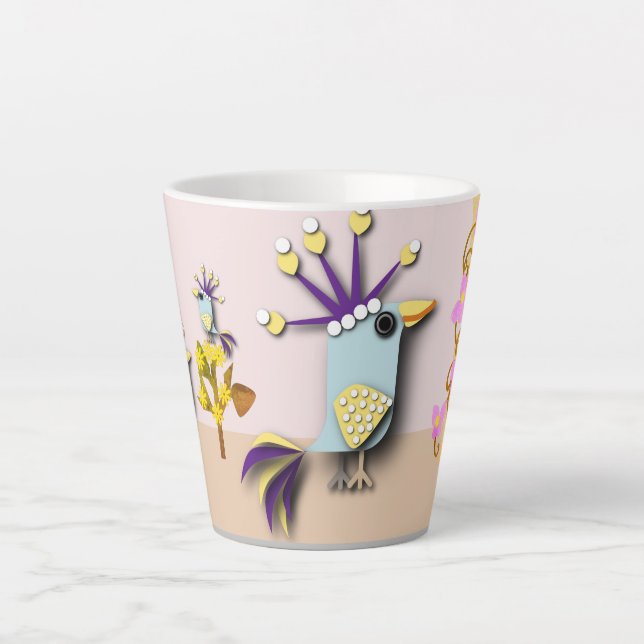 Funny Imaginary Bird Latte Mug (Front)