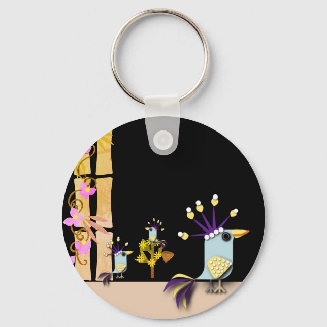 Funny Imaginary Birds  Keychain (Front)