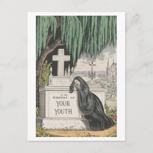 Funny "In Memory of Your Youth" Birthday Postcard (Front)