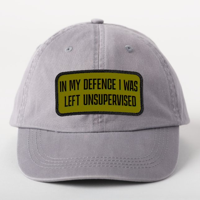 Funny In My Defence I was Left Unsupervised Patch (On Headwear)