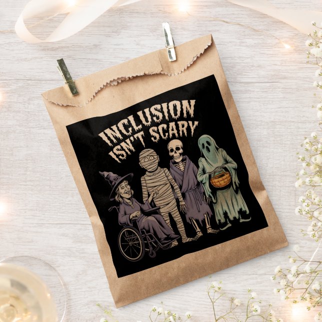 Funny Inclusion Isn't Scary Teacher Halloween 2024 Favor Bag (Clipped)