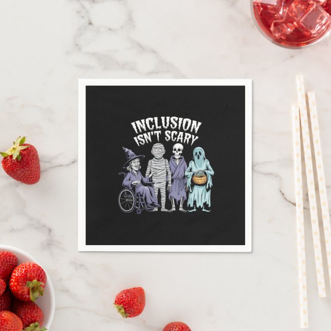 Funny Inclusion Isn't Scary Teacher Halloween 2024 Napkins (Insitu)