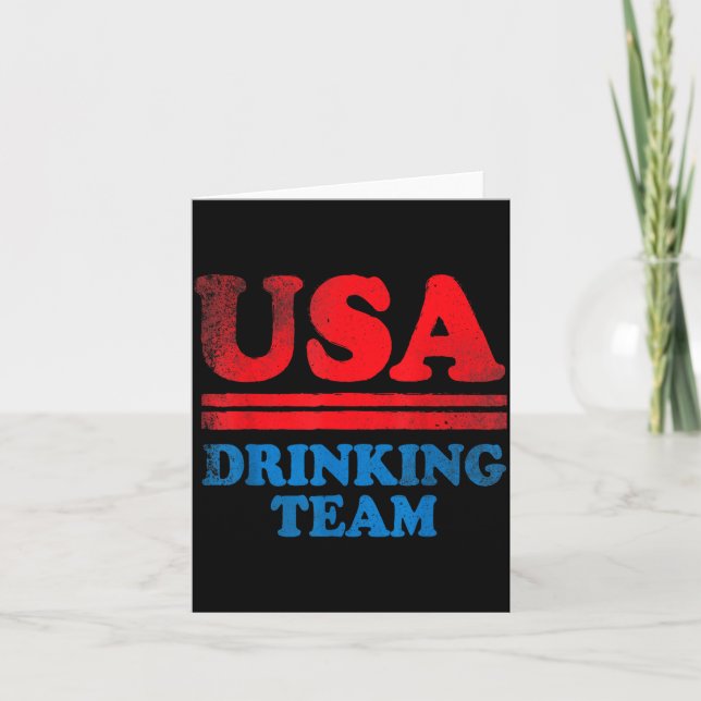 Funny Independence Day apparel USA Drinking Team Card (Front)