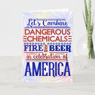 Funny Independence Day July 4th Beer Fireworks Card