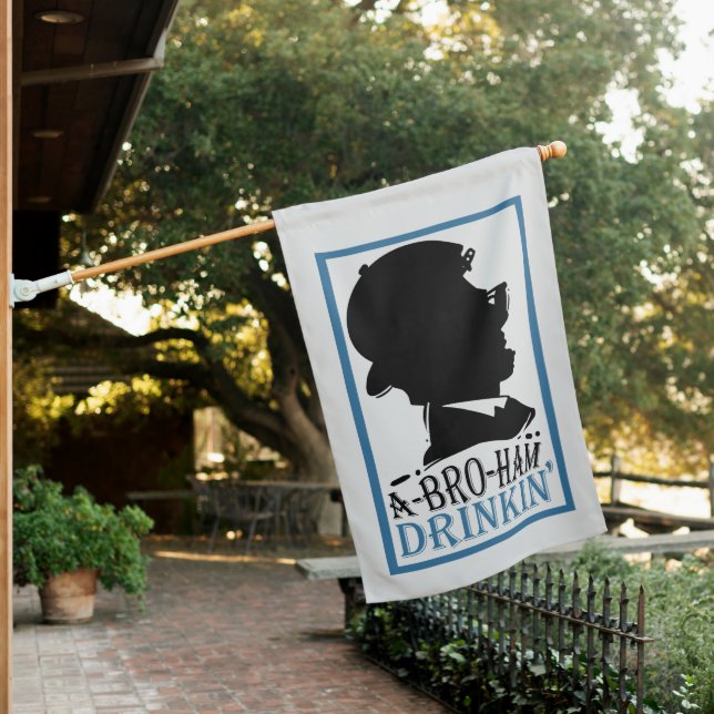 Funny Independence Day Party and Patriotic House Flag (In SItu)