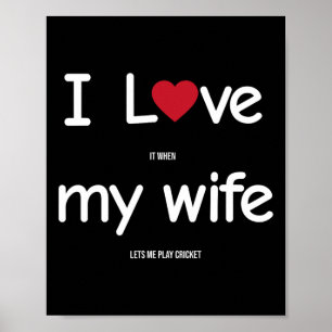Funny Indian Pakistani Wife Husnd Quote Cricket Jo Poster