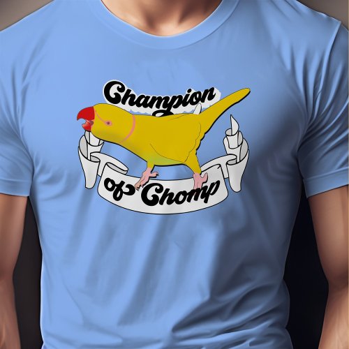 Funny Indian Ringneck Yellow Pet Parrot Chomp Bite T_Shirt