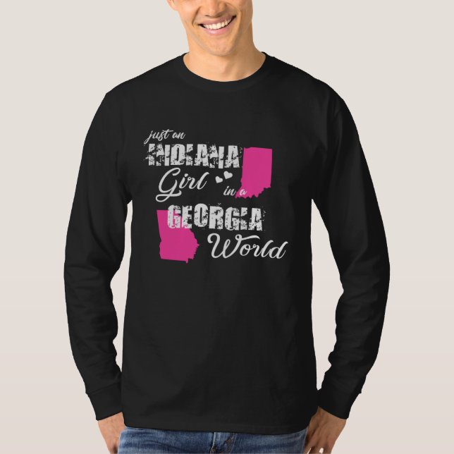 Funny Indiana Shirts Just an Indiana girl in a Geo (Front)