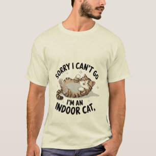 Funny "Indoor Cat" Relatable Sassy Kitten ✨🏠🐈 T-Shirt