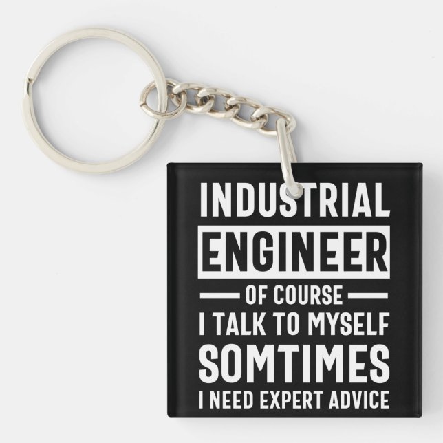 Funny Industrial  Engineer Gift Keychain (Front)