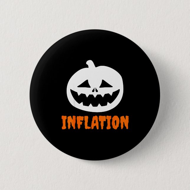 Funny Inflation Halloween Costume Couple Matching  Button (Front)