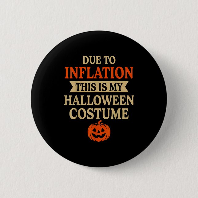 Funny Inflation Halloween Costume Couple Matching  Button (Front)