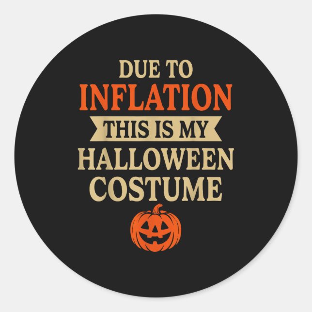 Funny Inflation Halloween Costume Couple Matching  Classic Round Sticker (Front)