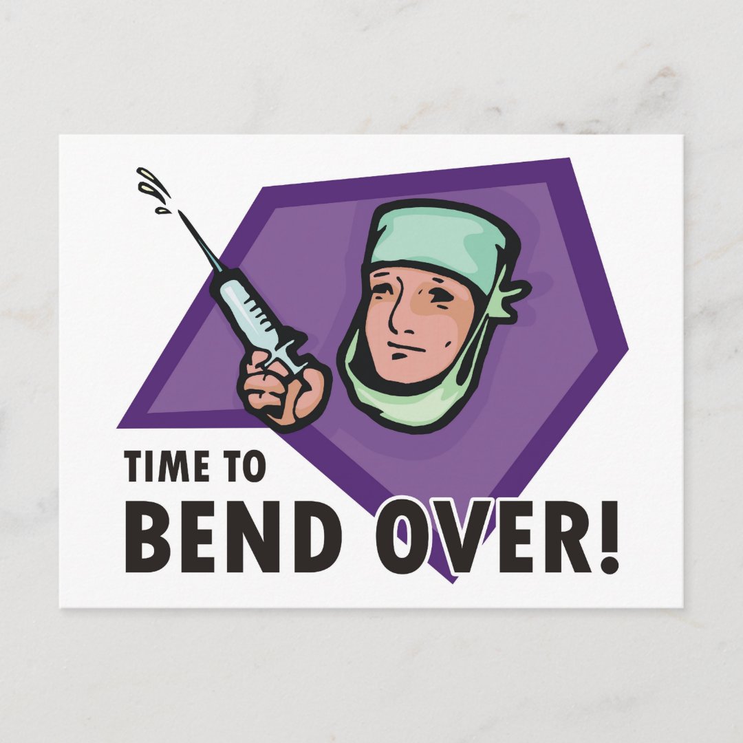 Funny injection doctor / nurse - squirting syringe postcard | Zazzle