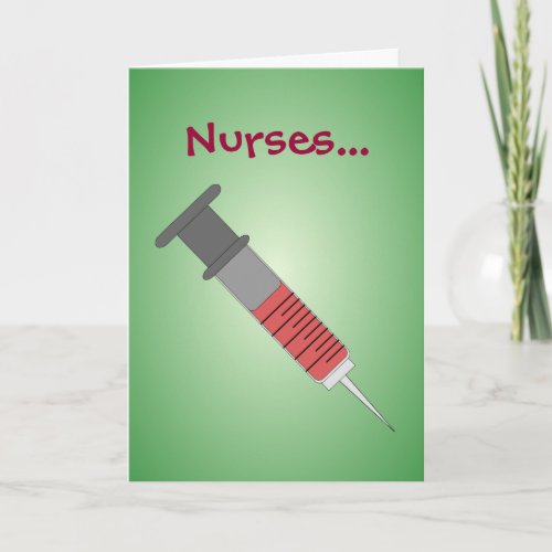 Funny Injection Happy Nurses Week Thank You Card