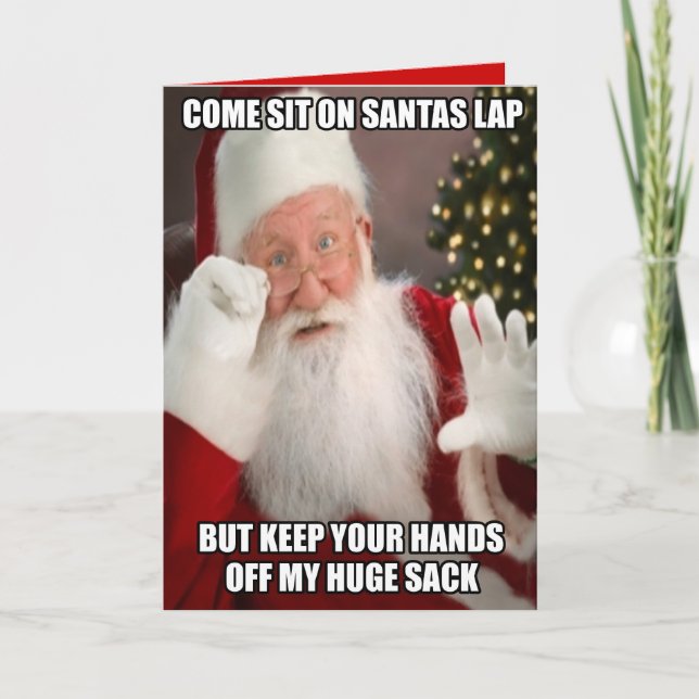 Funny innuendo Santa meme Holiday Card (Front)
