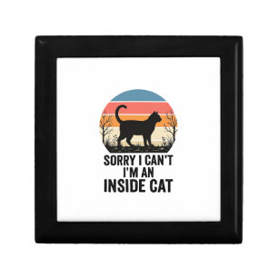 Funny Inside Cat Vintage Cat Lover Design_1 Gift Box