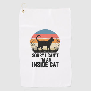 Funny Inside Cat Vintage Cat Lover Design_1 Golf Towel
