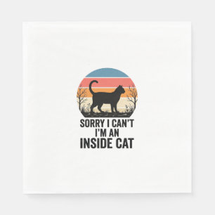 Funny Inside Cat Vintage Cat Lover Design_1 Napkins