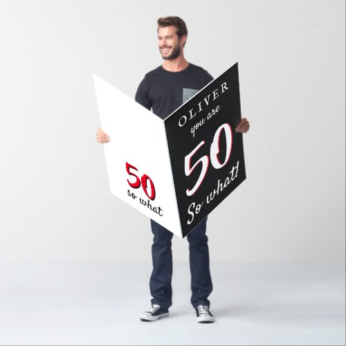 Funny Inspirational Black Giant 50th Birthday Card