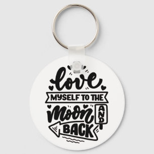 Funny Inspirational Calligraphy Button Keychain