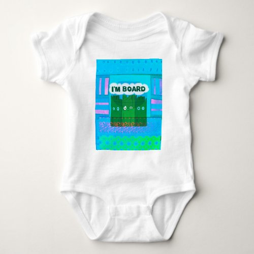 Funny Inspirational Graphic I Am bored Text Art Baby Bodysuit