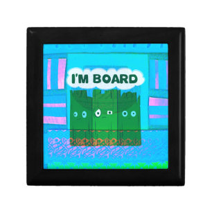 Funny Inspirational Graphic: I Am Bored Text Art Jewelry Box