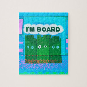 Funny Inspirational Graphic I Am bored Text Art Jigsaw Puzzle