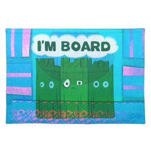 Funny Inspirational Graphic: I Am Bored Text Art Placemat