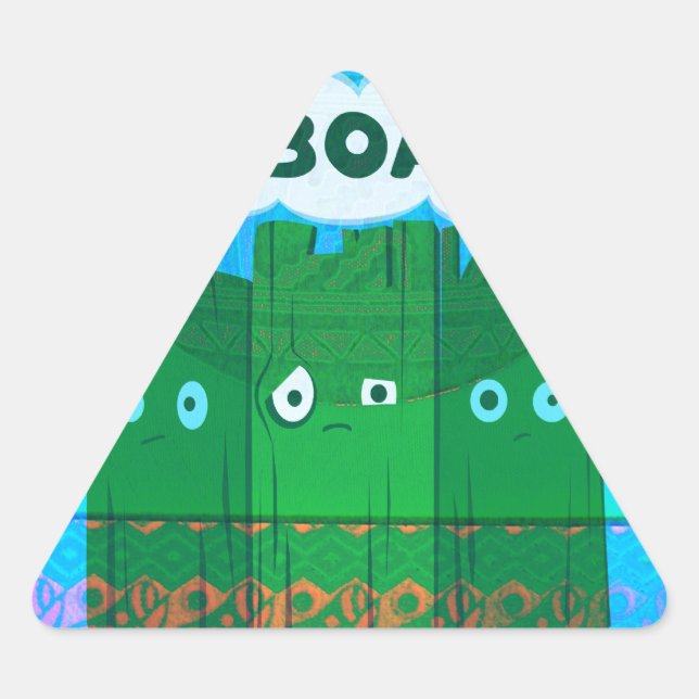 Funny Inspirational Graphic I Am bored Text Art Triangle Sticker (Front)