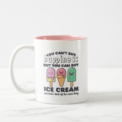 Funny Inspirational Ice Cream Life Quote Summer Two_Tone Coffee Mug
