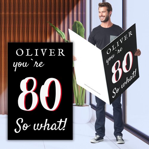 Funny Inspirational Jumbo Giant 80th Birthday Card