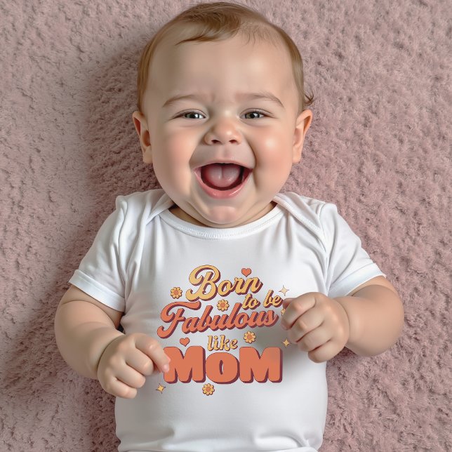 Funny Inspirational Quote Modern Retro Typography Baby Bodysuit (Creator Uploaded)