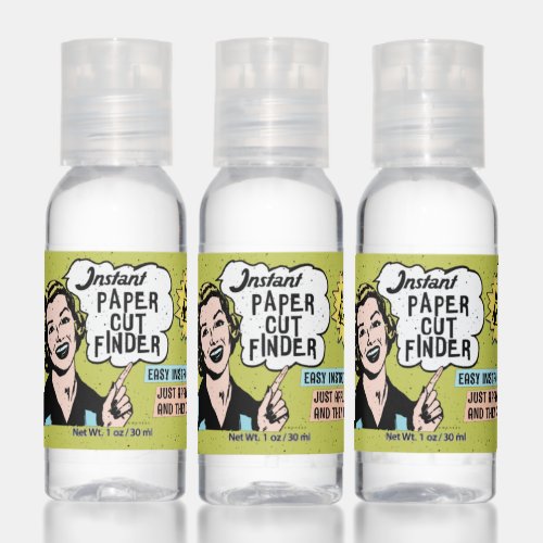 Funny Instant Paper Cut Finder Retro Humor Hand Sanitizer